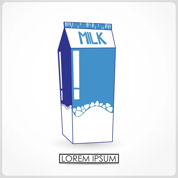 Cartoon milk isolated on white. vector — Stock Vector