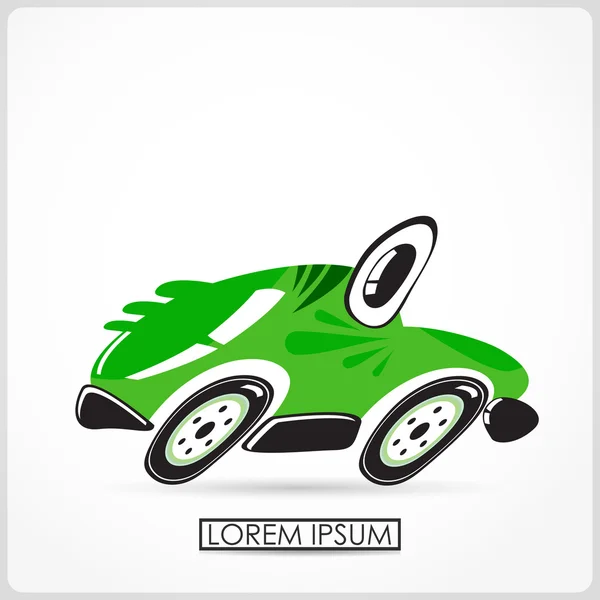 Cartoon monster car isolated on white. vector — Stock Vector