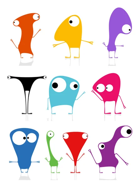 Set of cute monsters — Stock Vector