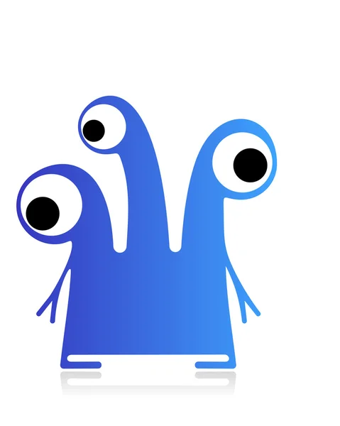 Schattig monster geïsoleerd op wit. — Stockvector