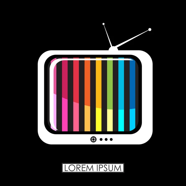 Retro TV isolated on black. — Stock Vector