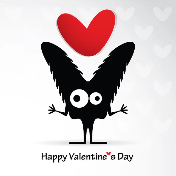 Cute monster with heart — Stock Vector