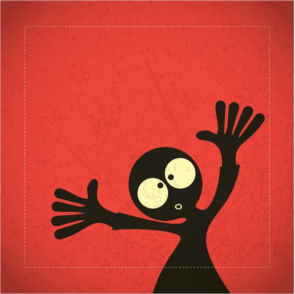 One character waving his hands — Stock Vector