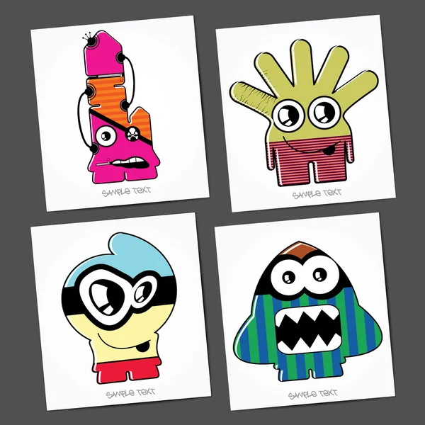 Monstruos coloridos — Vector de stock