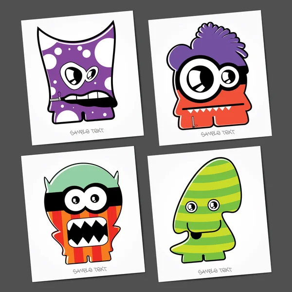 Colorful Monsters — Stock Vector