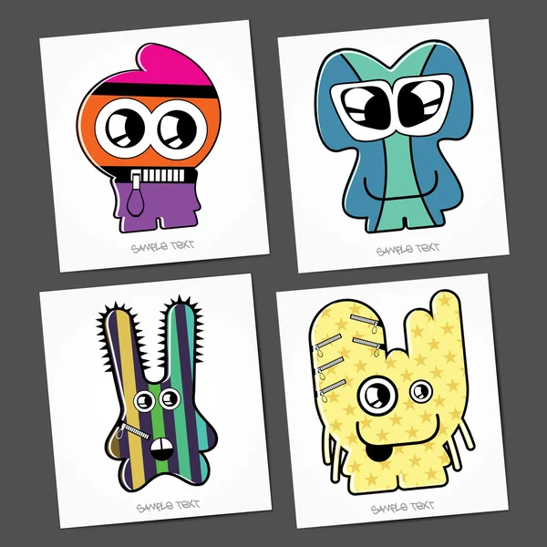 Monstruos coloridos — Vector de stock