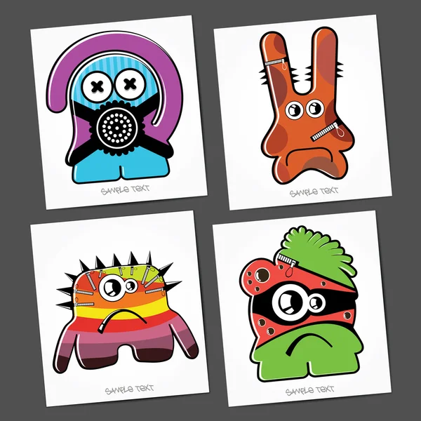 Kleurrijke monsters — Stockvector