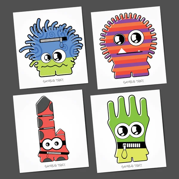 Colorful Monsters — Stock Vector