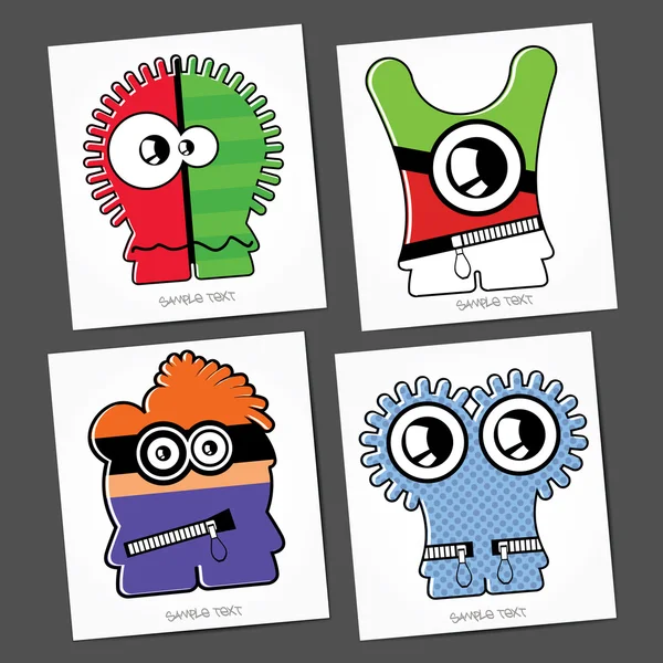 Kleurrijke monsters — Stockvector