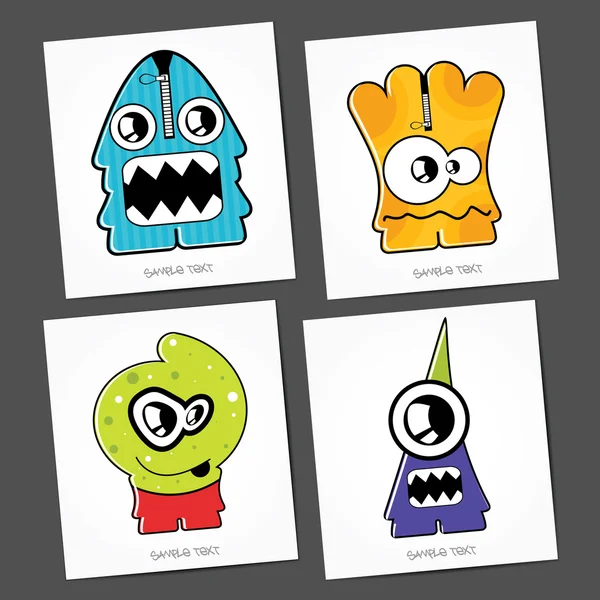 Colorful Monsters — Stock Vector