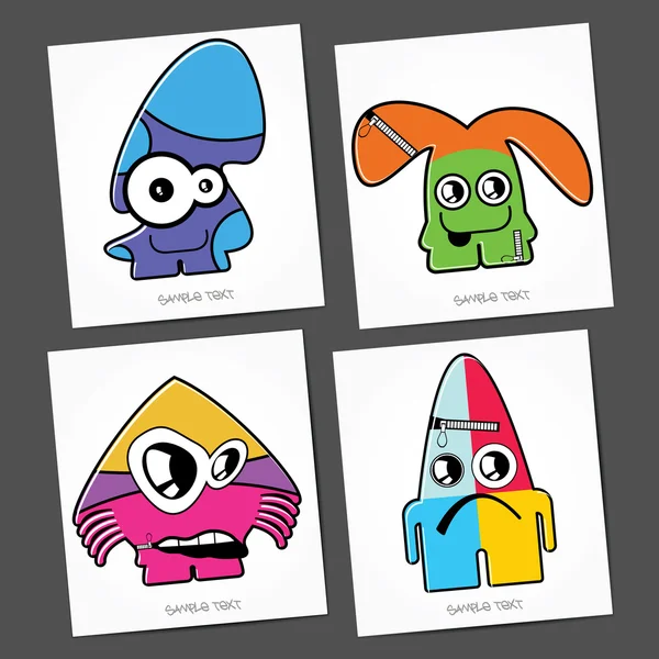 Monstruos coloridos — Vector de stock