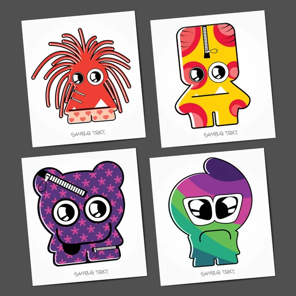 Monstruos coloridos — Vector de stock