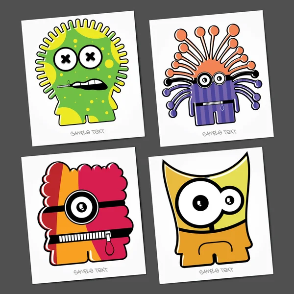 Monstruos coloridos — Vector de stock