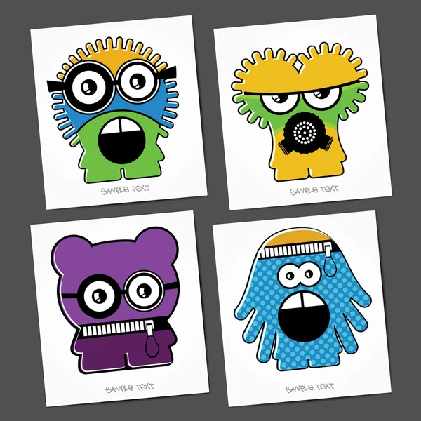 Colorful Monsters — Stock Vector