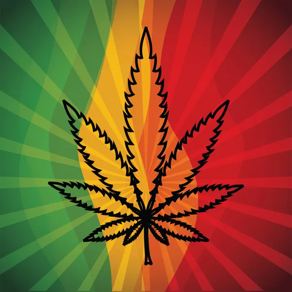 Foglia di marijuana — Vettoriale Stock