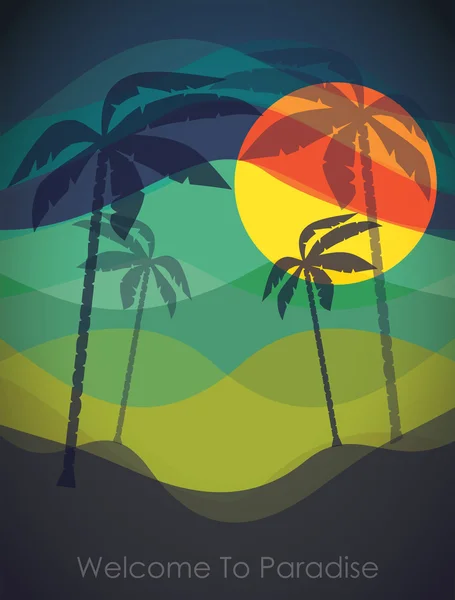 Tropical resort. — Stock Vector