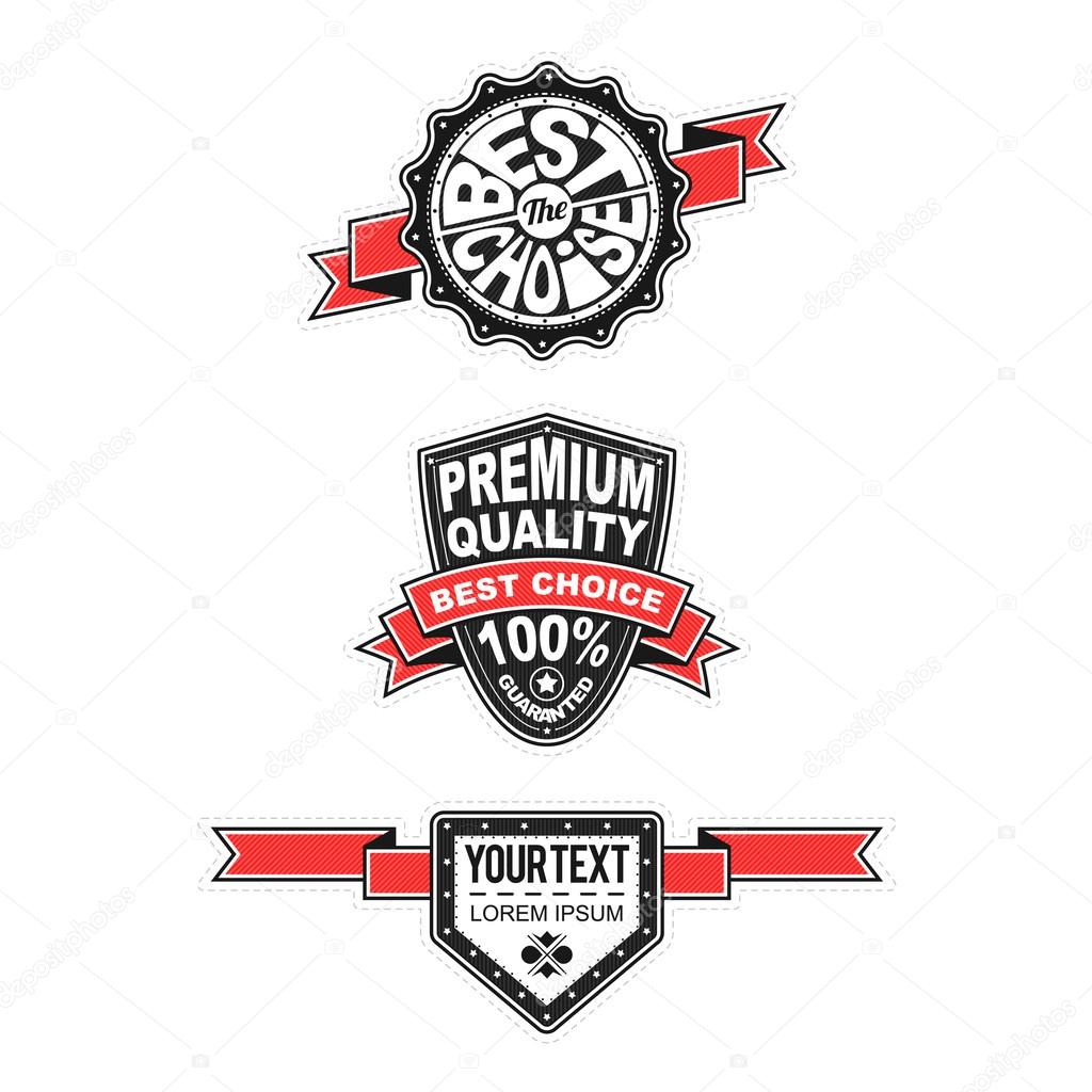 Premium quality and guarantee label collection