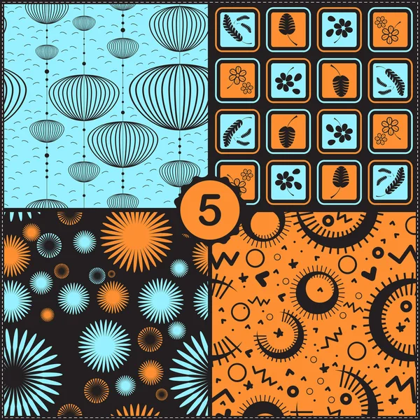 Vector seamless pattern set — Stock Vector