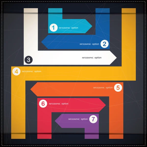 Banner de opciones de infografía con flechas — Archivo Imágenes Vectoriales