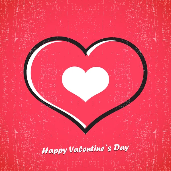 Tarjeta de día de San Valentín con corazón — Vector de stock
