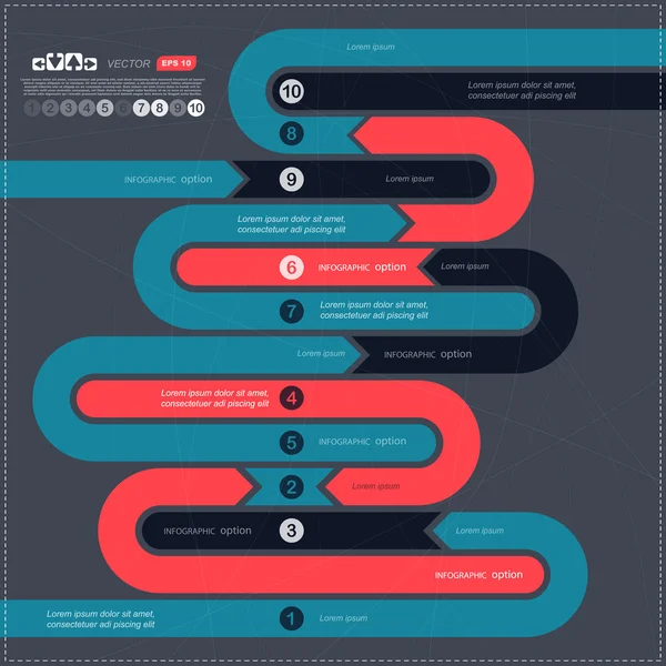 Banner de opciones de infografía con flechas — Vector de stock