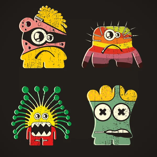 Conjunto de cuatro monstruos — Vector de stock