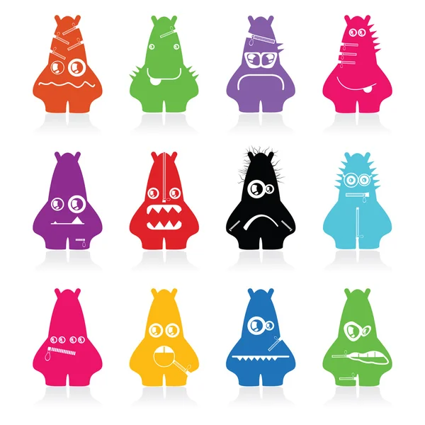 Serie di dodici mostri di colore — Wektor stockowy