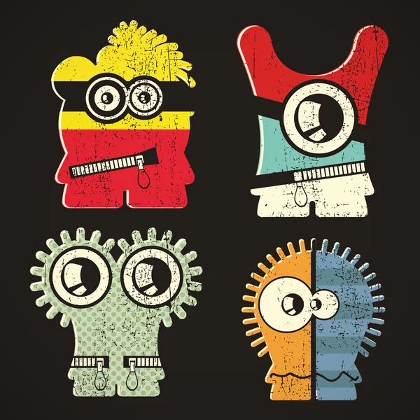 组的四个小怪物 — 图库矢量图片