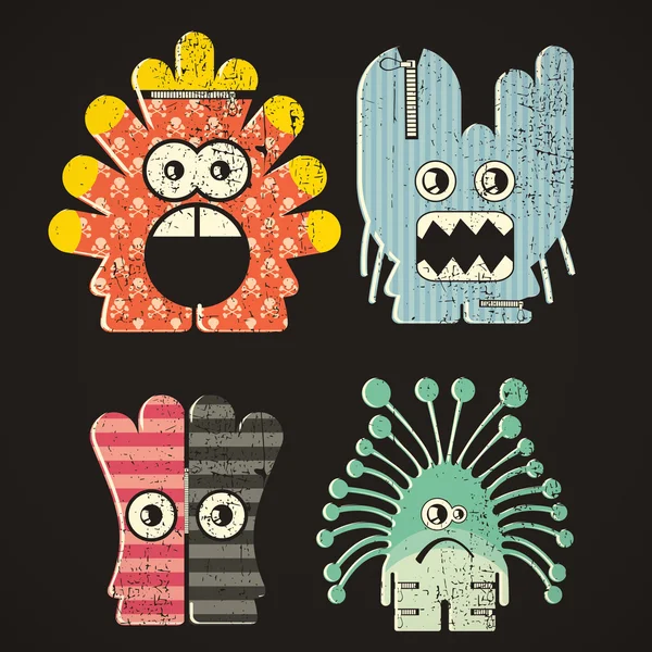Set of four monsters — Stock Vector