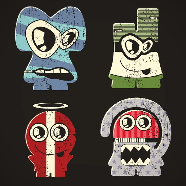 Set van vier monsters — Stockvector