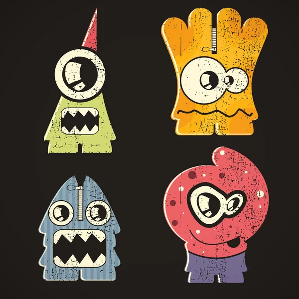 组的四个小怪物 — 图库矢量图片