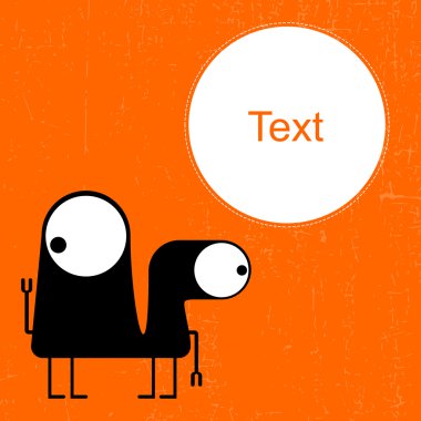 karikatür canavar ile mesaj bulut