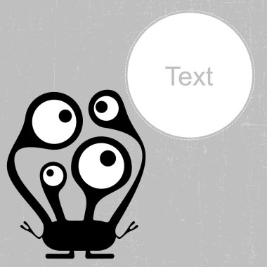 karikatür canavar ile mesaj bulut