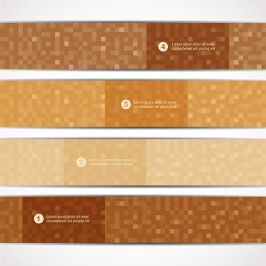 Üç dekoratif afiş kümesi.