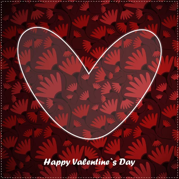 Valentine dag kaart met florale achtergrond — Stockvector