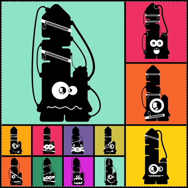 Serie di dodici mostri di colore — Wektor stockowy