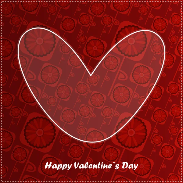 Valentine day card with floral background — Stock Vector