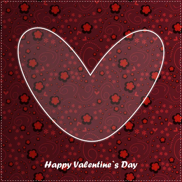 Valentine dag kaart met florale achtergrond — Stockvector