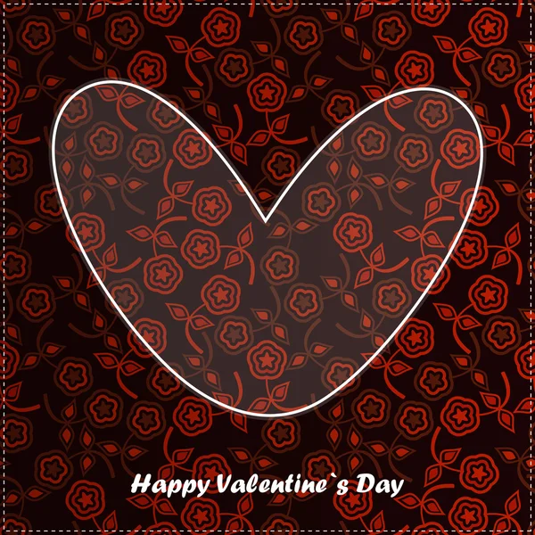 Valentinstag Karte mit blumigem Hintergrund — Stockvektor