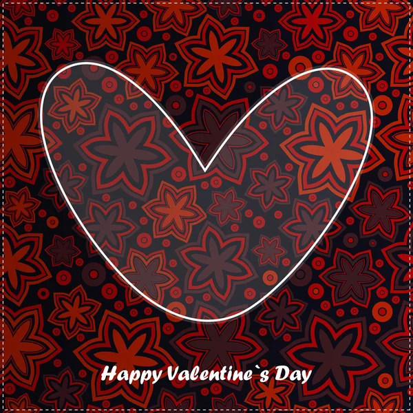 Valentine den karta s květinovým pozadím — Stockový vektor
