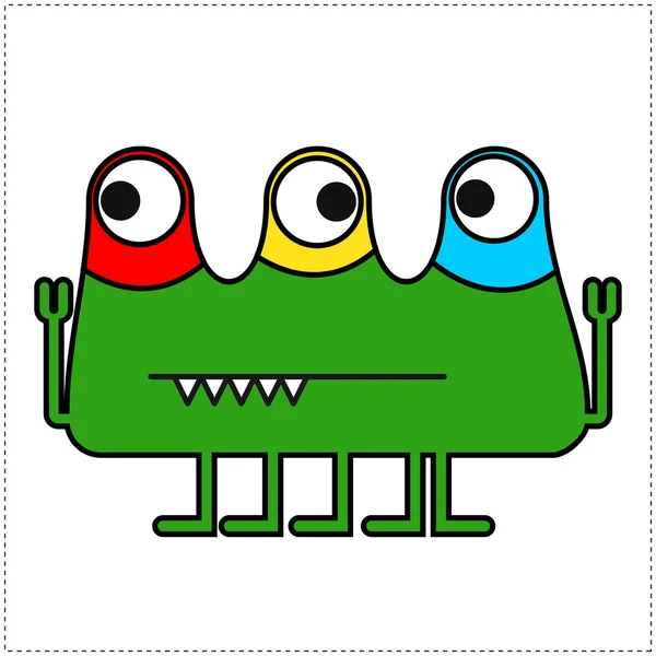 Cute monster isolated on white — Stock Vector