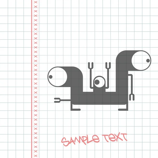 Monstro no papel —  Vetores de Stock