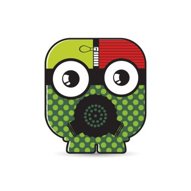 Beyaz arka plan üzerinde renkli canavar