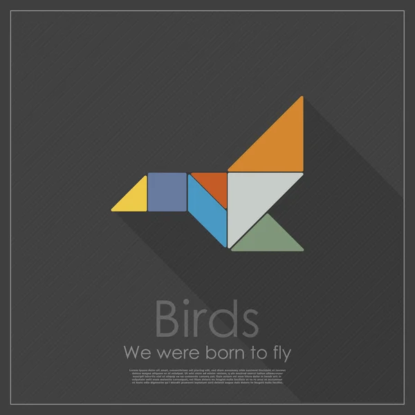 Uccello tangram — Vettoriale Stock