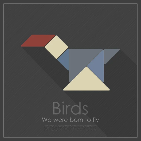 Burung Tangram - Stok Vektor