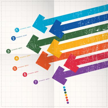 oklar katlanmış kağıt üzerinde