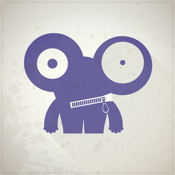 Schattig monster op grunge achtergrond — Stockvector