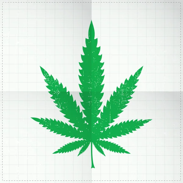 Liść marihuany na papier składany — Wektor stockowy