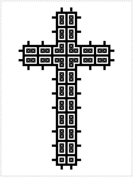 Schwarzes Kreuz isoliert auf Weiß — Stockvektor