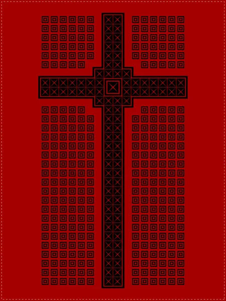 Rotes Kreuz auf Grunge-Hintergrund — Stockvektor